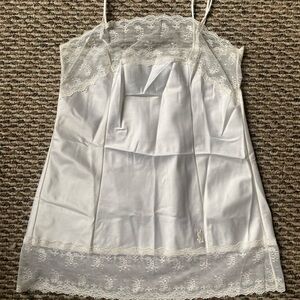 YSL Vintage White Lace Slip